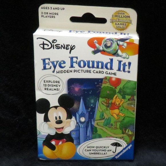 Disney Eye Found-It Hidden Picture Card Game (M003) Explore 12 Disney Realms - Picture 1 of 2